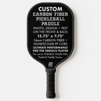 Aangepaste gepersonaliseerde carbonfiber paddlebal pickleball paddle