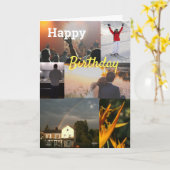 Aangepaste gepersonaliseerde Collage Foto Verjaard Kaart (Gele Bloem)