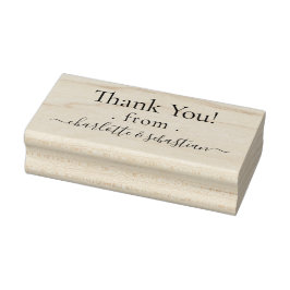 Aangepaste gepersonaliseerde dank u elegante scrol 	rubberstempel