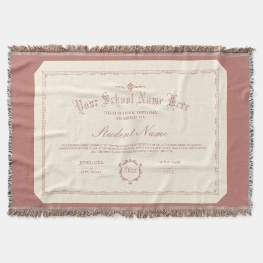 Aangepaste gepersonaliseerde Diploma Traditioneel Deken (Voorkant)