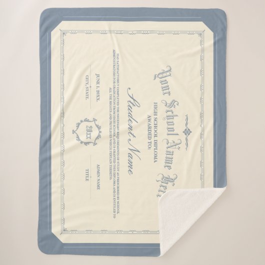 Aangepaste gepersonaliseerde Diploma Traditioneel Sherpa Deken (Voorkant)