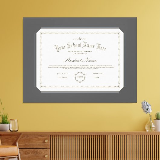 Aangepaste gepersonaliseerde Diploma Traditionele  Canvas Afdruk (Insitu (Woonkamer))