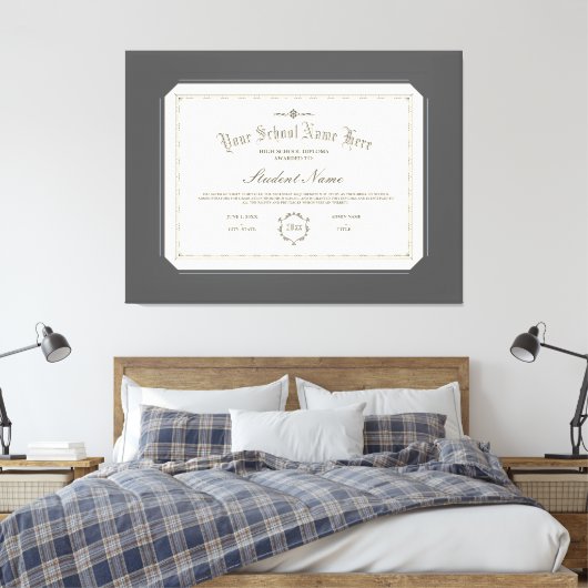 Aangepaste gepersonaliseerde Diploma Traditionele Canvas Afdruk (Insitu (Slaapkamer))