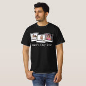 Aangepaste gepersonaliseerde drie foto Vaderdag T-shirt (Voorkant volledig)