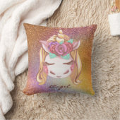 Aangepaste Gepersonaliseerde Faux Glitter Rainbow  Kussen (Deken)