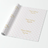 Aangepaste gepersonaliseerde Faux Gold Script roze Cadeaupapier (Uitgerold)