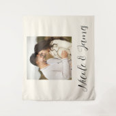 Aangepaste gepersonaliseerde foto achtergrond Verl Wandkleed (Voorkant)