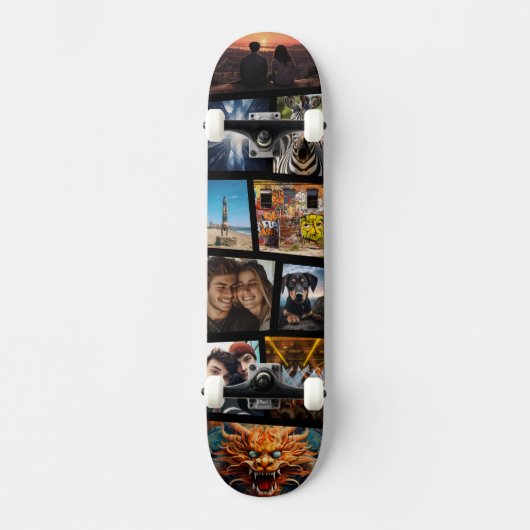 Aangepaste gepersonaliseerde foto collage skateboa skateboard (Voorkant)