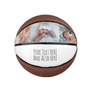 Aangepaste gepersonaliseerde foto en tekst mini ba basketbal