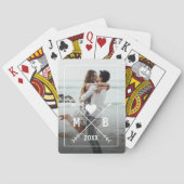 Aangepaste gepersonaliseerde foto-gemonogde hartpi pokerkaarten (Achterkant)