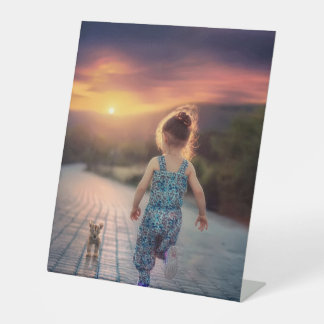 Aangepaste gepersonaliseerde foto reclamebord met voetstuk
