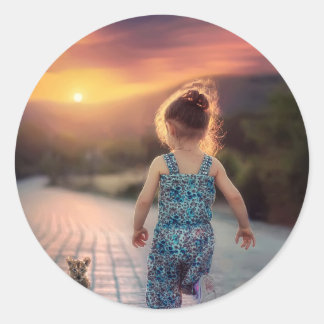 Aangepaste gepersonaliseerde foto ronde sticker