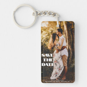 Aangepaste Gepersonaliseerde Foto Save The Date Sleutelhanger