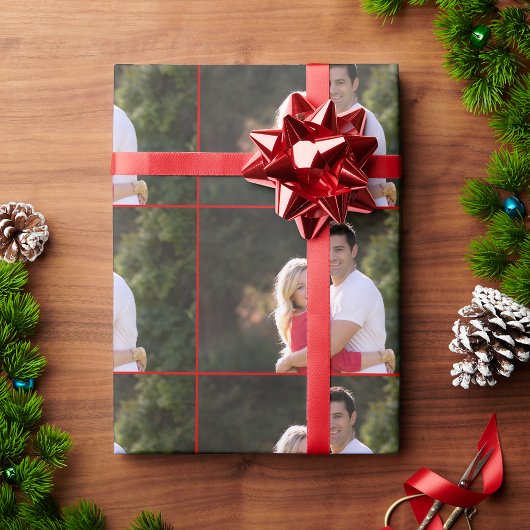 Aangepaste gepersonaliseerde foto tekst Kerstmis Cadeaupapier