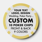 Aangepaste gepersonaliseerde GELE Poker Chips (10) (Achterkant)