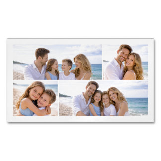 Aangepaste gepersonaliseerde gezinsfoto magnetisch visitekaartje