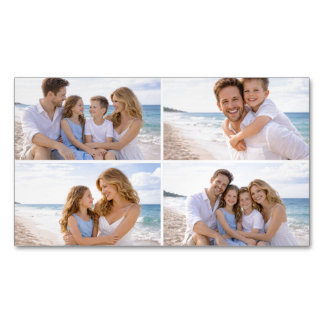 Aangepaste gepersonaliseerde gezinsfoto magnetisch visitekaartje