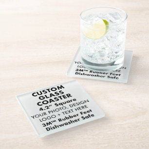Aangepaste Gepersonaliseerde Glas Onderzetter met 