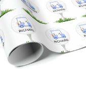 Aangepaste gepersonaliseerde Golf Thema Naam Ball  Cadeaupapier (Rol Hoek)