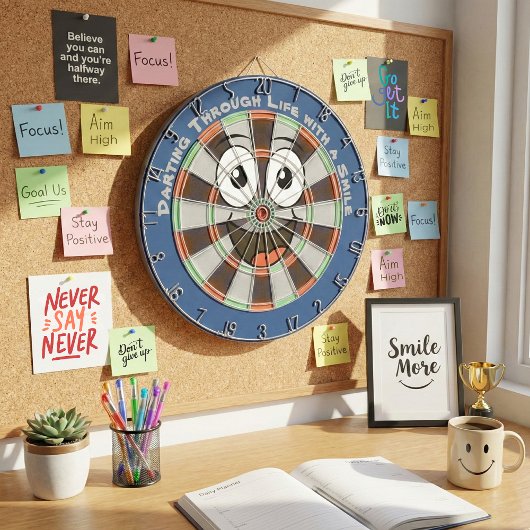 Aangepaste gepersonaliseerde grappige glimlachende dartbord