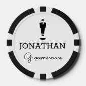 Aangepaste gepersonaliseerde Groomsman Gift Weddin Poker Chips (Voorkant)