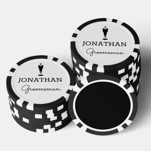 Aangepaste gepersonaliseerde Groomsman Gift Weddin Poker Chips (Opstapeling)