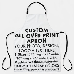 Aangepaste gepersonaliseerde grote all-over print schort