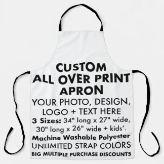 Aangepaste gepersonaliseerde grote all-over print  schort