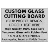 Aangepaste Gepersonaliseerde Grote Glas Snijplank (Voorkant)