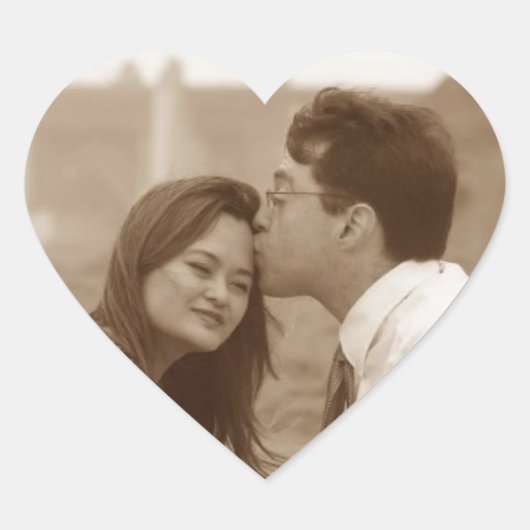 Aangepaste gepersonaliseerde hart foto Stickers (Voorkant)