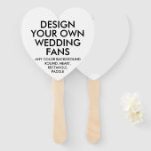 Aangepaste gepersonaliseerde HART WIT BRUILOFT FAN Handwaaier (Voorkant en achterkant)