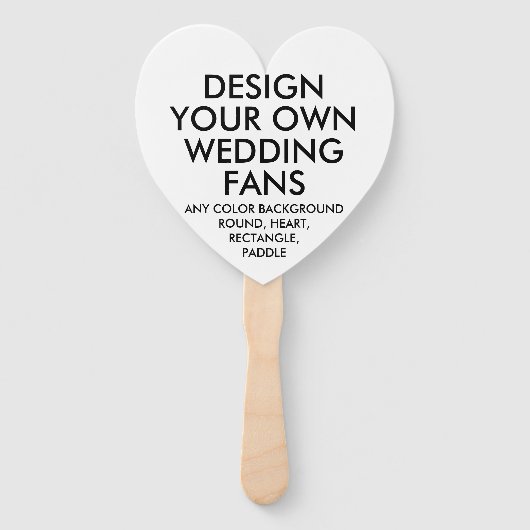 Aangepaste gepersonaliseerde HART WIT BRUILOFT FAN Handwaaier (Voorkant)