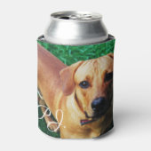 Aangepaste gepersonaliseerde hond foto Stubby houd Blikjeskoeler (Blikje Voorkant)