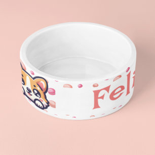 Aangepaste gepersonaliseerde hond Kat Pet Bowl Sch Voerbakje