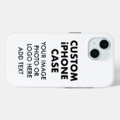 Aangepaste gepersonaliseerde iPHONE 15 STEVIGE HOE Case-Mate iPhone Case (Achterkant (horizontaal))