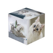 Aangepaste Gepersonaliseerde Kat Keepsake Pet Foto Kubus (Achter hoekig)