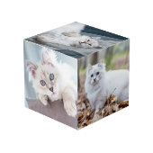 Aangepaste Gepersonaliseerde Kat Keepsake Pet Foto Kubus (Voorkant hoekig)