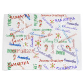 Aangepaste gepersonaliseerde Kerstmis naam Herhale Groot Cadeauzakje (Voorkant)