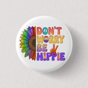 Aangepaste Gepersonaliseerde Luiaard Vrede Hippie Ronde Button 3,2 Cm