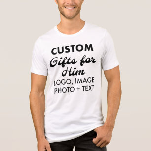 Aangepaste gepersonaliseerde Mannen Wit Tri-Blend Tri-Blend Shirt
