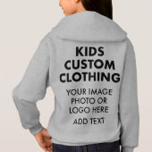 Aangepaste gepersonaliseerde MEID'S PULLOVER HOODI (Achterkant)
