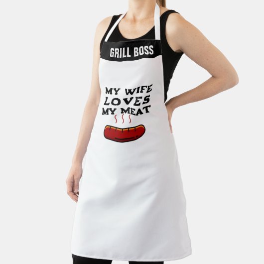 Aangepaste gepersonaliseerde mijn vrouw houdt van  schort (Insitu)