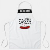 Aangepaste gepersonaliseerde mijn vrouw houdt van  schort (Voorkant)