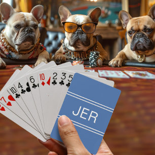 Aangepaste gepersonaliseerde monogram initiaal let pokerkaarten