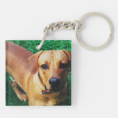 Aangepaste gepersonaliseerde monogram initiaal sleutelhanger (Achterkant)