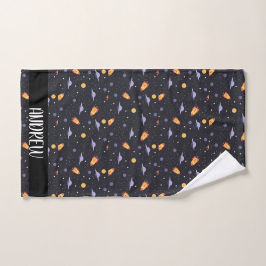 Aangepaste gepersonaliseerde monogram ruimte bad handdoek (Handdoek)