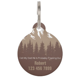 Aangepaste gepersonaliseerde Mountain Forest Lost  Huisdierpenning