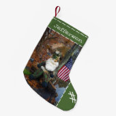 Aangepaste gepersonaliseerde naam Camouflage Santa Kleine Kerstsok (Voorkant (Hangend))