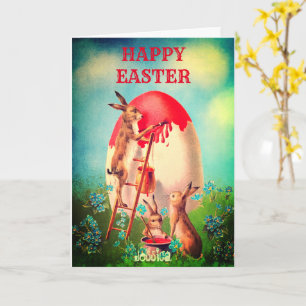Aangepaste gepersonaliseerde naam EASTER Groeten Kaart