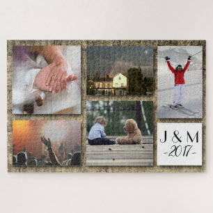 Aangepaste Gepersonaliseerde Naam Foto Collage Legpuzzel